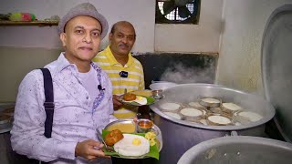 THATTE IDLI Making amp Tasting At Famous PAVITHRA HOTEL That Serves Thousands Of Idlis Every Day [upl. by Laing]