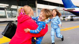 Kids Reaction to Mom Coming Home FINALLY ✈️💔 [upl. by Levison]