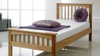 Oak Single Bed Frame Furniture in India [upl. by Clarey]