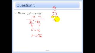 45  Solving Quadratic Equations by Finding Square Roots [upl. by Htebsil999]