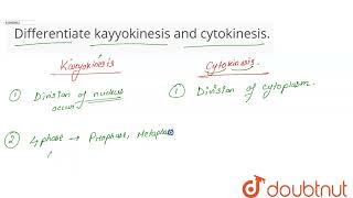 Differentiate karyokinesis and cytokinesis  CLASS 11  CELL CYCLE AND CELL DIVISION  BIOLOGY [upl. by Drazze]