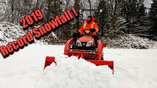 Plowing record snowfall with the Kubota BX23S sub compact tractor [upl. by Elery]