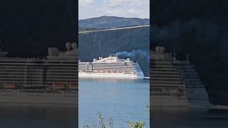 Sky Princess of Princess Cruises passing by Davik today 07aug Bremanger Norway🇳🇴 shortvideo [upl. by Salazar]