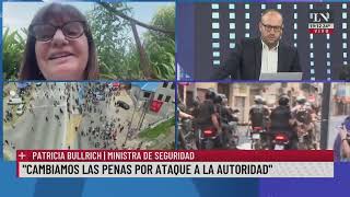 Patricia Bullrich ministra de seguridad quotNo vamos a aceptar los aprietesquot [upl. by Noakes42]