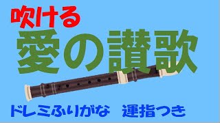 愛の讃歌 アルトリコーダー ドレミ運指つき [upl. by Jeb]