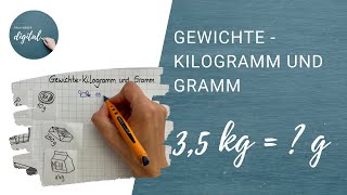 Gewichte Kilogramm und Gramm inkl Arbeitsblatt [upl. by Drus608]