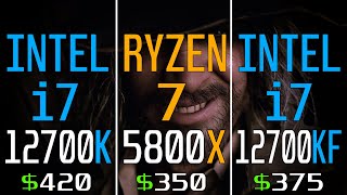 INTEL i7 12700K vs RYZEN 7 5800X vs INTEL i7 12700KF  PC GAMES BENCHMARK [upl. by Choo819]