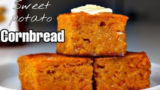 Homemade Sweet Potato Cornbread Recipe  Try This ASAP [upl. by Aicnorev]