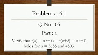 QNo 5  Part a  Exercise 61  NumberTheoretic Function [upl. by Lahcsap589]