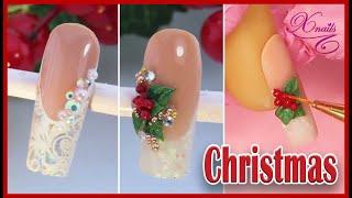 Uñas NAVIDEÑAS Acrílicas 💅 con 3D paso a paso 🎄🎄Christmas Nails Art [upl. by Barbey624]