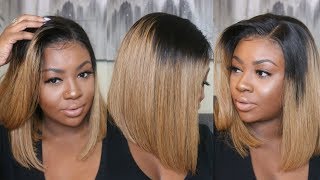 QUICK amp EASY Way to Cut Off Lace on Lace Wig  1B30 BoB Lace Wig  Na Beauty [upl. by Nwatna]