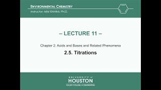 Lecture 11 Titrations Chapter 2 [upl. by Croft163]