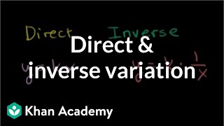 Direct and inverse variation  Rational expressions  Algebra II  Khan Academy [upl. by Las]