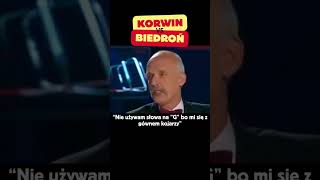 Korwin wyśmiewa Biedronia polityka polskapolityka humor viral konfederacja lewica shorts [upl. by Nairdna]