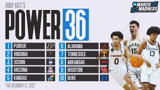 Mens college basketball rankings Purdue stays No 1 Alabama moves up in Power 36 [upl. by Acnairb]