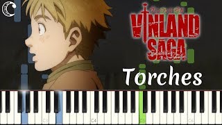 Torches by Aimer from Vinland Saga  Piano Cover Synthesia [upl. by Anaujik]