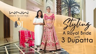 Styling A Royal Bride with 3 Dupattas  Dolly Jain Lehenga Dupatta Draping Styles [upl. by Lot714]