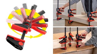 Uniquely flexible and ergonomic Onehanded clamp with rotating handle EZ360  BESSEY [upl. by Dwinnell881]