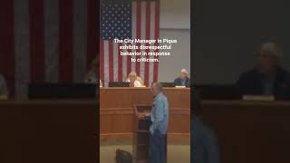 City Manager of Piqua Ohio Paul Oberdorfer continues to belittle and disrespect citizens [upl. by Feltie749]