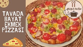 Bayat Ekmekleri Çöpe Atmak Yok📣Tavada 5 Dakikada Enfes Pizza Yapın👌🏼Bu Pizzaya Çocuklar Bayılacak💯 [upl. by Adlog]