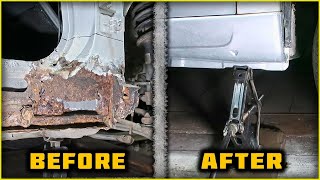 Rusty CAR BODY Restoration I used MMA inverter Stick WELDER  Paint ROLLER [upl. by Naig493]