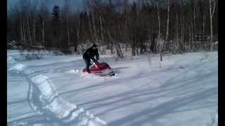 1974 Ski Doo Elan Twin and 1978 Single playing in the powder [upl. by Nnyla]