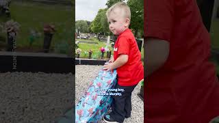 Little Boy Surprised With Gift On Daddys Grave 😭 [upl. by Terrance]