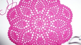 Häkeln mit eliZZZa  Rundes Platzset mit Ananasmuster  Video 02  Pineapple Doily [upl. by Ainehta840]