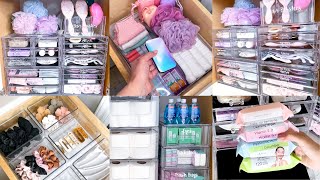 SATISFYING BATHROOM ORGANIZATION  Clean Restock and Organizing on a Budget [upl. by Smaoht37]