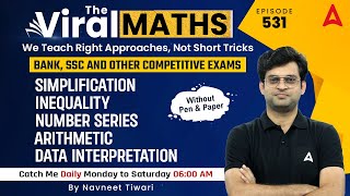 Bank Exams  Simplification  Number Series  Inequality  Arithmetic amp DI By Navneet Tiwari [upl. by Coriss]