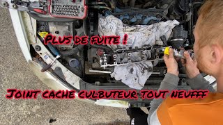 GROSSE FUITE  JE CHANGE LE JOINT CACHE CULBUTEUR 206 14l hdi [upl. by Ludwigg]