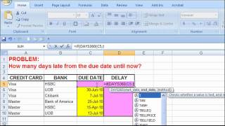 Excel  How many days late from the due date [upl. by Imaon]