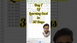 Day 7  Excel Learning exceltips excel exceltricks exceltutorial shorts shortvideo msexcel [upl. by Nylrebmik]