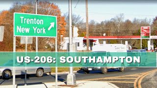 2 Driving Route 206  Rural Burlington County  Shamong to Pemberton  SPLIT SCREEN [upl. by Yerkovich210]