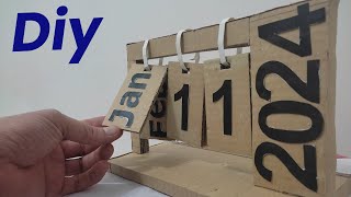 DIY cardboard desk calendar cardboard craft ideas Arts and craftswaste recycling [upl. by Inajar]