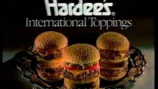 1988 Hardees Restaurant Commercial quotInternational Toppingsquot [upl. by Siseneg228]