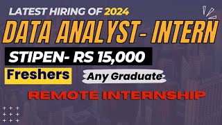 Remote Internship for Data Analyst and Business analyst Training Program  Analyst Jobs For Fresher [upl. by Aisha]