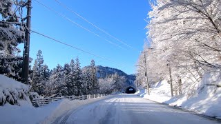 Relaxing snowy drive in mountains Japan ❘ Hakusan to Ski Jam Katsuyama ❘ 白山からスキージャム勝山まで [upl. by Talley398]