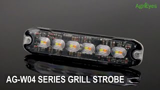 AgriEyes W04 4PCS Grill LED Strobe Lights AmberWhite LED flashing lights 14 Modes Warning Lights [upl. by Trin]