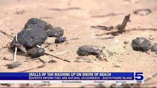 Tar balls continuing washing up at South Padre Island [upl. by Ellehcil]