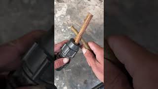 Homemade wooden wrench to twist water pipe in the wild [upl. by Aibsel]