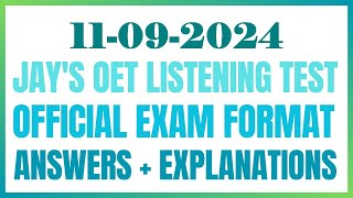 OET LISTENING TEST 11092024 oet oetexam oetnursing oetlisteningtest [upl. by Smoht944]