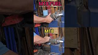 M18 Fuel vs M18 sawzall on 14 thick squarestock Milwaukee 14tpi torch blades [upl. by Posner133]