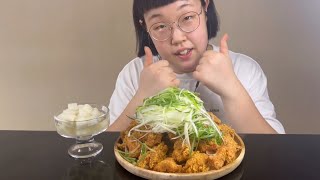 인프제INFJ 의 파닭 치킨 먹방 리얼사운드 GREEN ONION FRIED CHICKEN ASMR MUKBANGEATING SHOW [upl. by Eillo353]