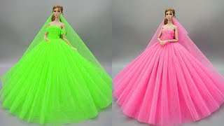 Barbie Doll Makeover Transformation👗💞DIY Miniature Ideas for Barbie Wig Dress Faceup and More [upl. by Perzan]