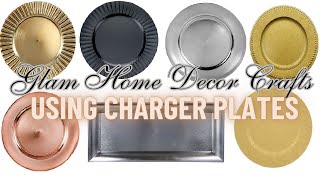 Beautiful Home Decor Ideas using Charger Plates Glam Edition  Dollar Tree DIY [upl. by Given179]