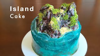 ISLAND CAKE TUTORIAL  OCEAN CAKE  JELLY CAKE  CAKE TRENDS 2020  JELLO CAKE  OCEAN JELLY [upl. by Chancellor]