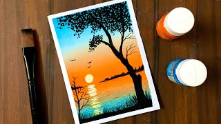 Easy Painting for Beginners  Poster Colour Painting Ideas [upl. by Renell]