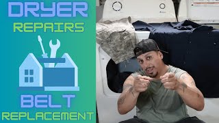 Easy Dryer Repairs 1  Belt Replacement [upl. by Hgielyak]