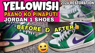 POMOGI lalo SHOES NATIN JORDAN 1 Panoodin Kung PAANO KO PINAPUTI ang YELLOWISH DATI [upl. by Bruis]